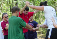 Interns on ropes course