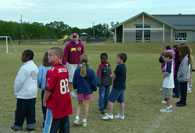 Intern instructing students