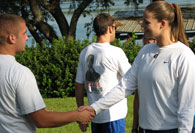 Students shaking hands