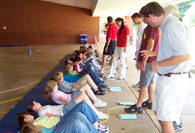 Students doing sit-ups